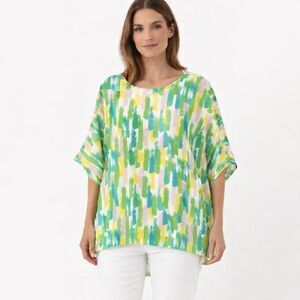 Adrianne Top Size Medium Flowy Top Hi-Lo Hem NWT